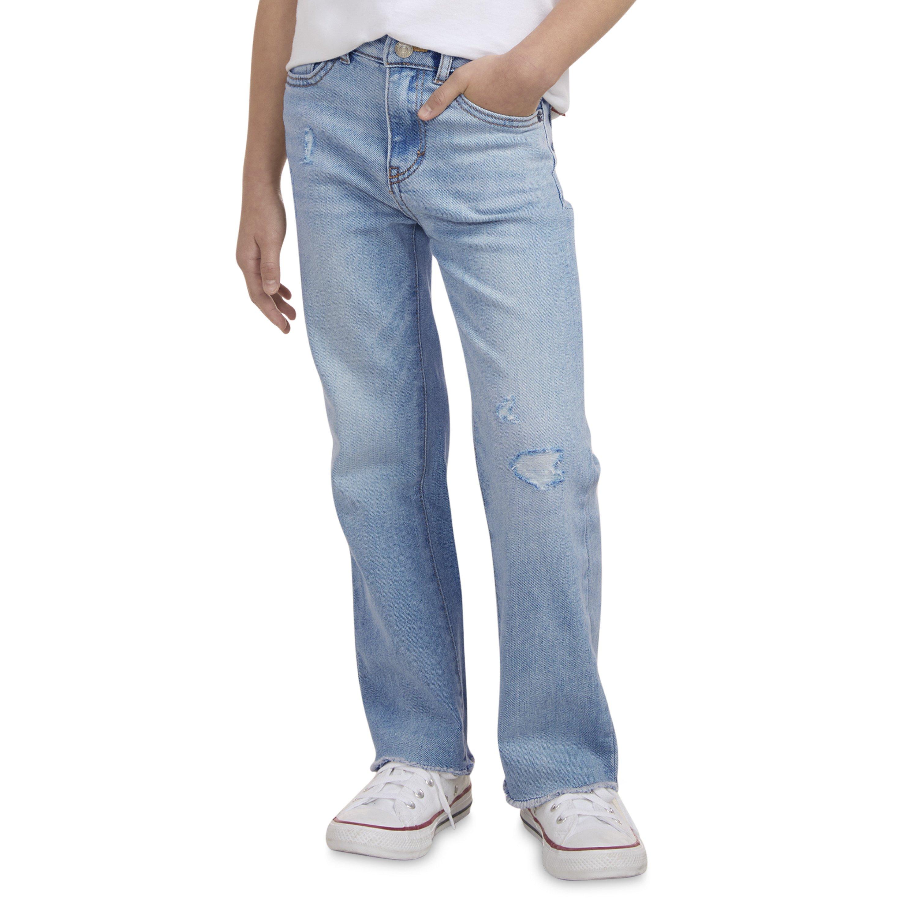 Levi's Little Girls' Wide Leg Lt Wash Bauhaus Blues Denim Jeans - BAUHAUS BLUES